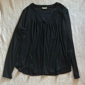 Main Strip Flowy Smocked Neck Top